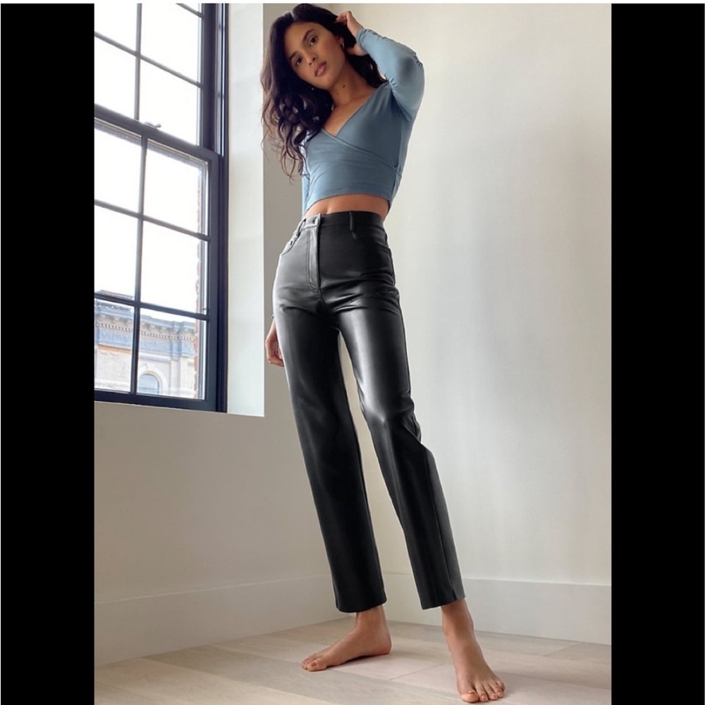 Wilfred Melina Pant Black Faux Leather Size 0